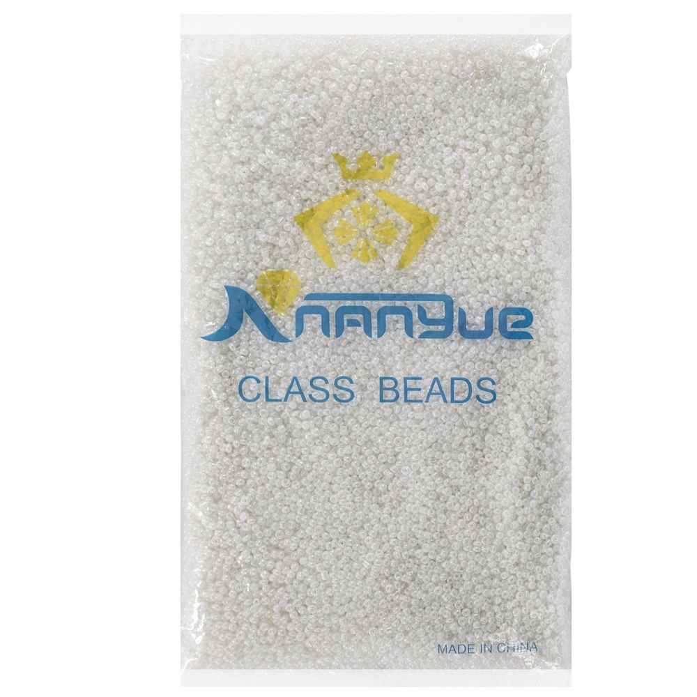 Бисер Alingar размер №12 вес 450 гр., белый перламутровый, непрозрачный, пакет