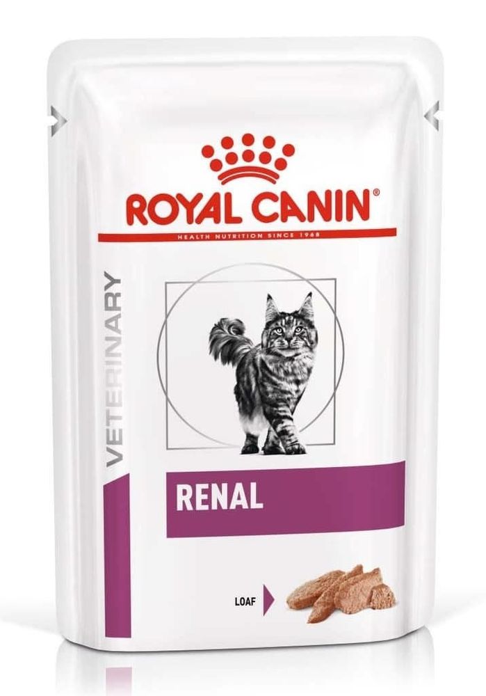 Royal canin 85г. Renal паштет (пауч) диетический корм д/кошек при хронич. почечной недостаточности