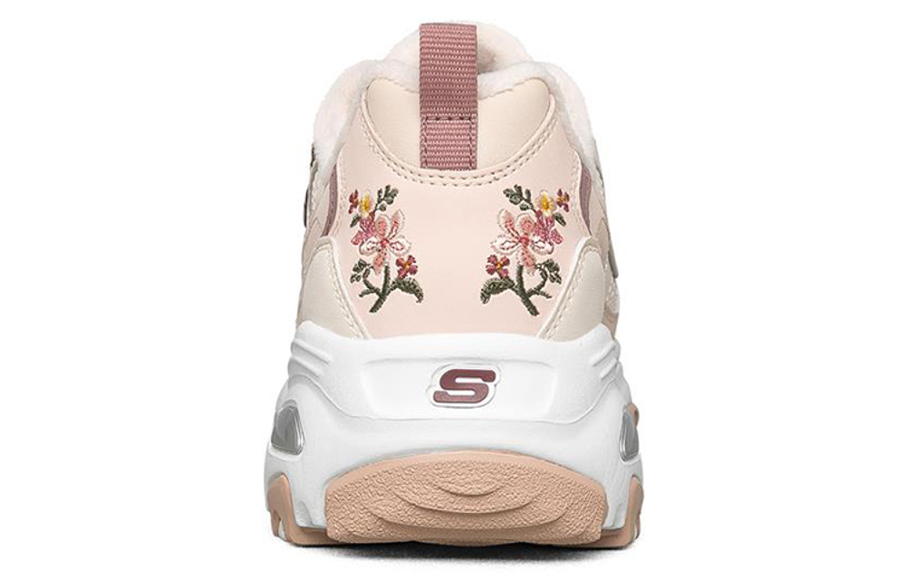 Skechers D"lites 1.0 Low Top Thick Bottom Running Shoes Pink/White Women"s