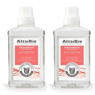 Набор AltaiBio Ополаскиватель "Antiseptik" 2 шт. по 200 мл Две линии, Бийск