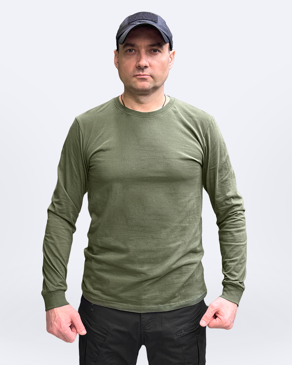 Футболка лонгслив с длинным рукавом олива