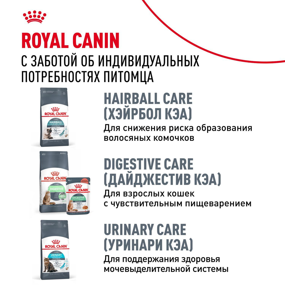 Royal Canin Hair&Skin Care Корм сухой для взрослых кошек для поддержания здоровья кожи и шерсти 2кг