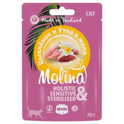 MOLINA Пауч для кошек Цыпленок и Утка в желе, 70гр