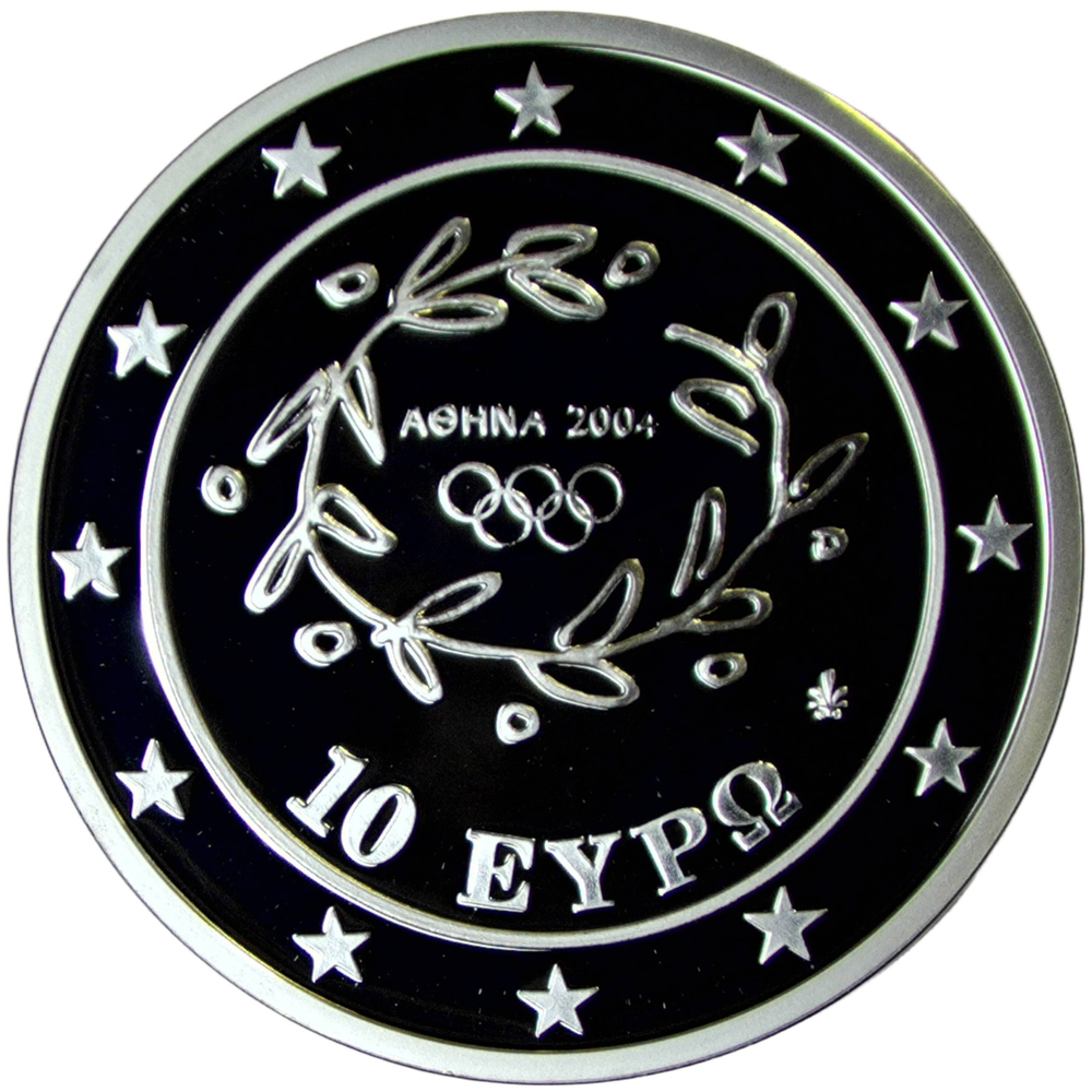 Греция 10 евро 2004 "XXVIII летние Олимпийские Игры, Афины 2004 - Эстафета" (Proof)