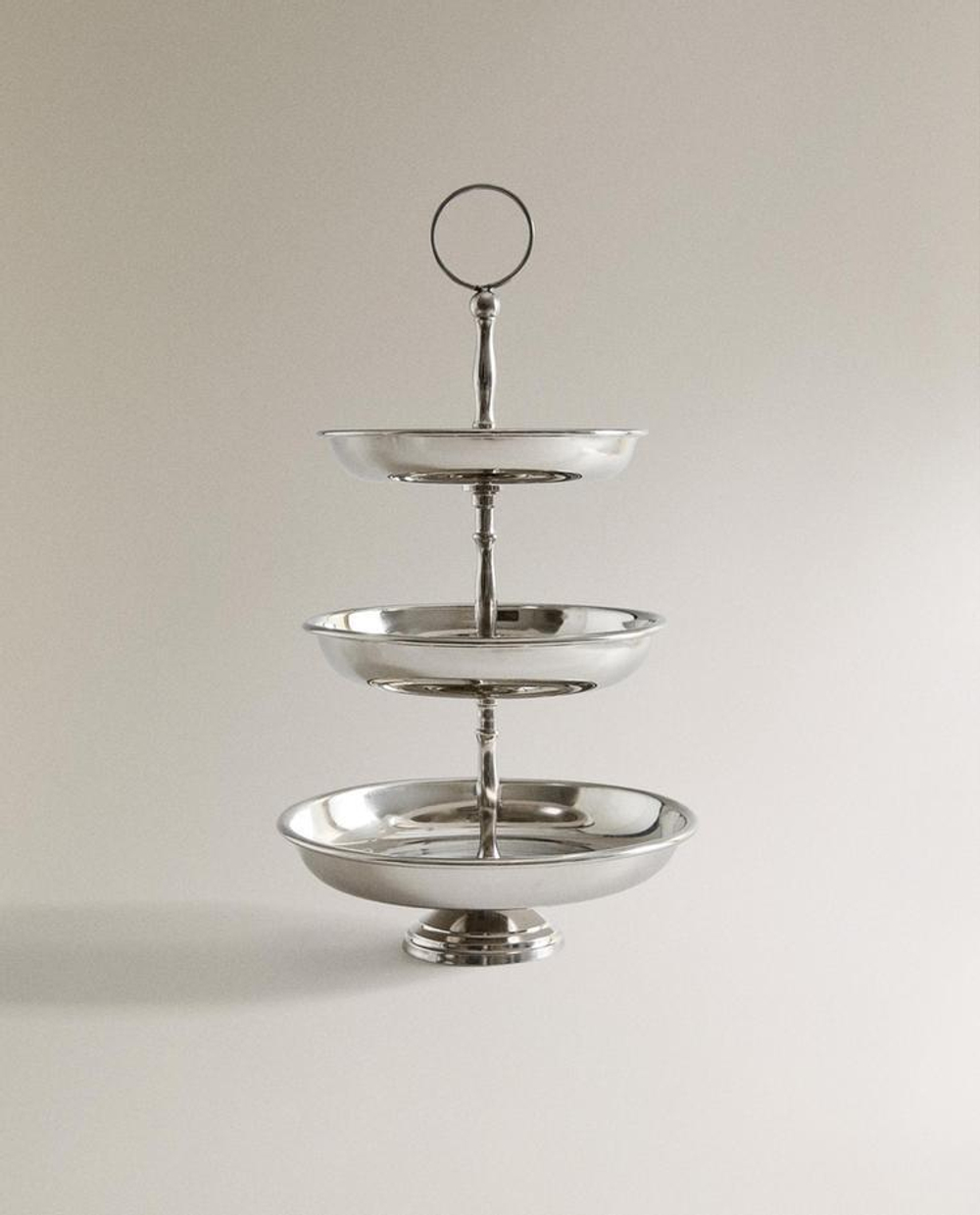 ZARA HOME СТАЛЬНОЕ СЕРВИРОВОЧНОЕ БЛЮДО, СЕРЫЙ