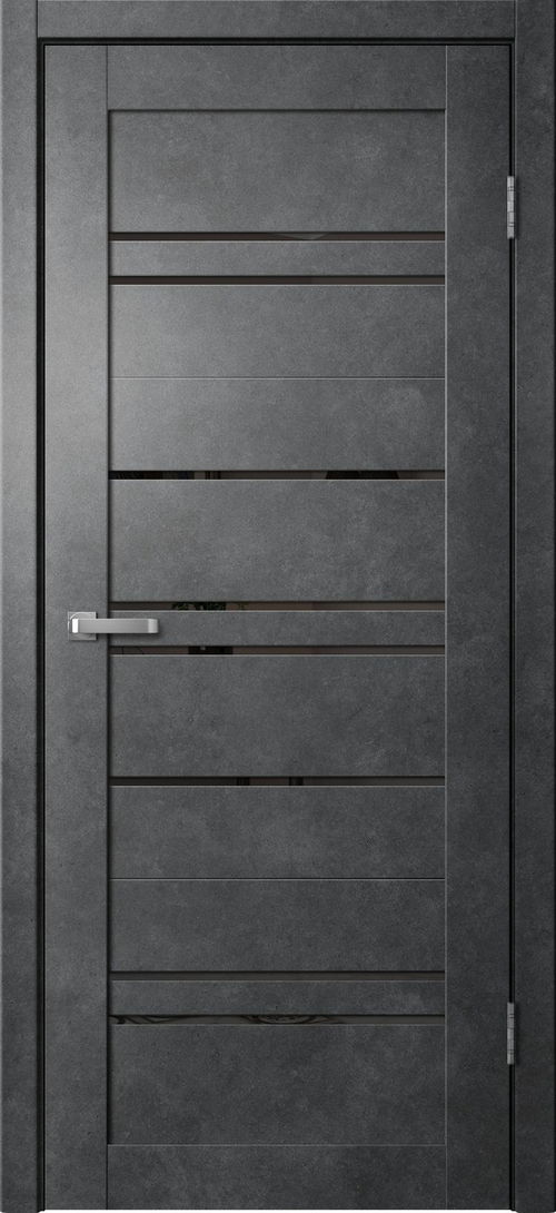 Дверь межкомнатная B02 ПВХ черное стекло