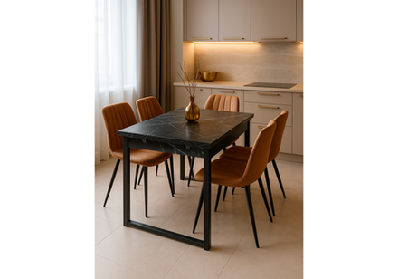 Стол деревянный Woodville Форли 90(150)х67 файерстоун, черный матовый