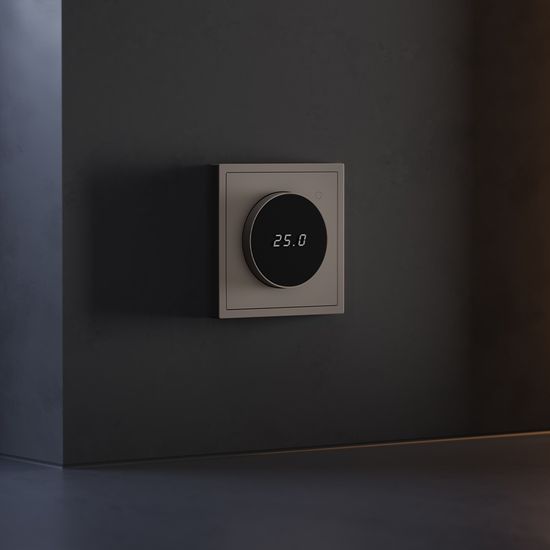 Терморегулятор электронный VOLTUM S70 с индикацией и датчиком, для теплого пола, (капучино)