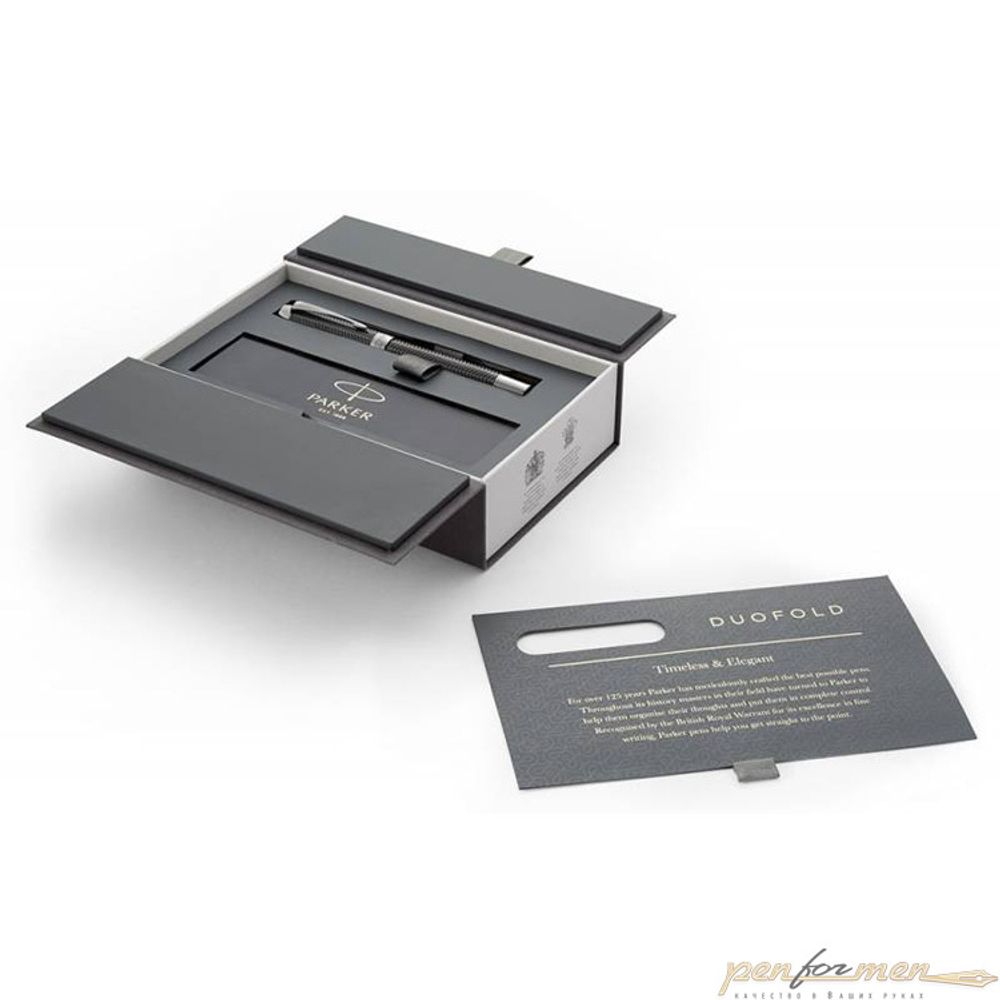 Перьевая ручка Parker Duofold F307 Prestige Centennial Black Chevron (1945413)
