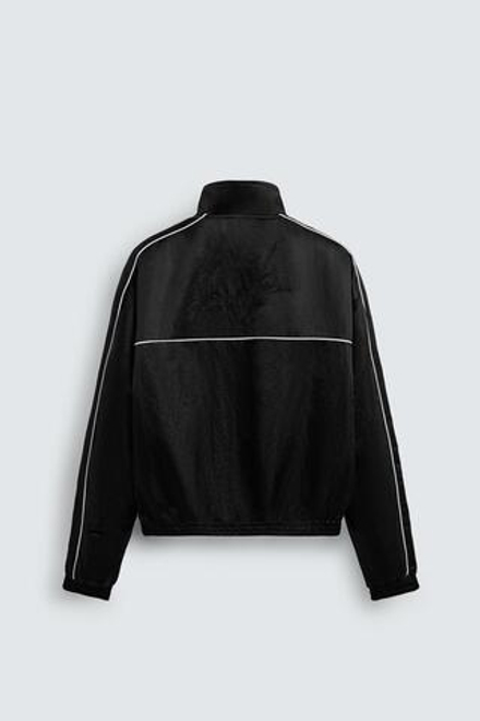 ZARA КУРТКА-БОМБЕР С ВЫШИВКОЙ© OTIS KWAME KYE QUAICOE, ЧЕРНЫЙ