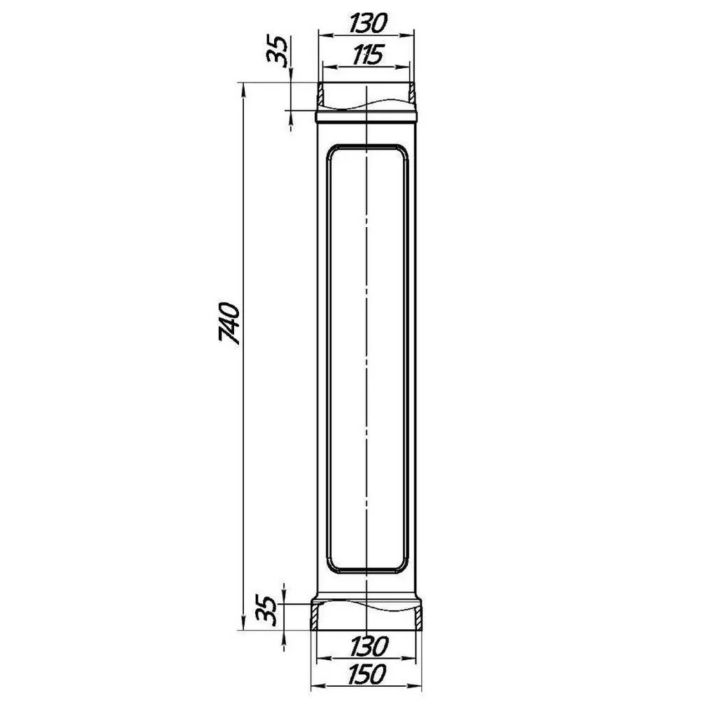 Чугунный дымоход 130/740