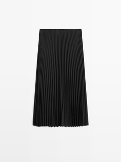 Massimo Dutti Длинная плиссированная юбка, черный