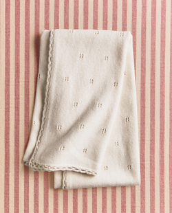 Zara Home плед детский из хлопка, оранжевый, 70x100 см