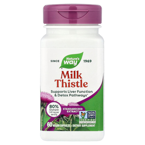Nature's Way, Смесь расторопши премиального качества, 60 веганских капсул