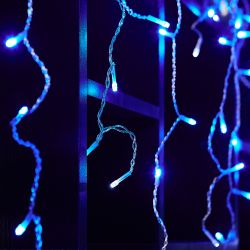 ULD-B25006-440-TTK BLUE-WHITE IP44 Бахрома светодиодная с эффектом мерцания. 25м. Соединяемая. 440 светодиодов. Синий и белый свет. Провод прозрачный. ТМ Uniel