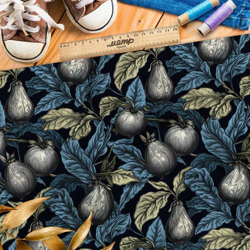 Ткань премиум бифлекс ночные сказочные фрукты