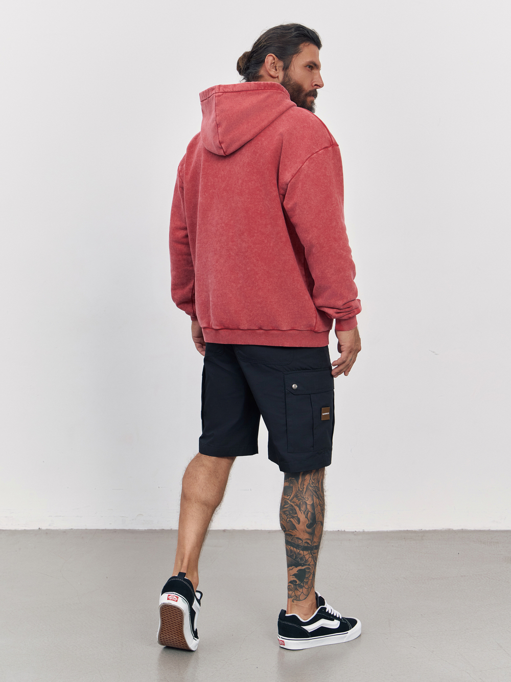 Худи garment dyed (бордовый)