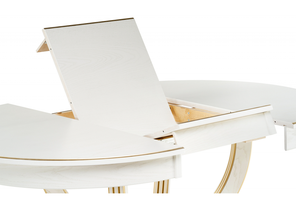 Стол деревянный Woodville Дорсет молочный, золото