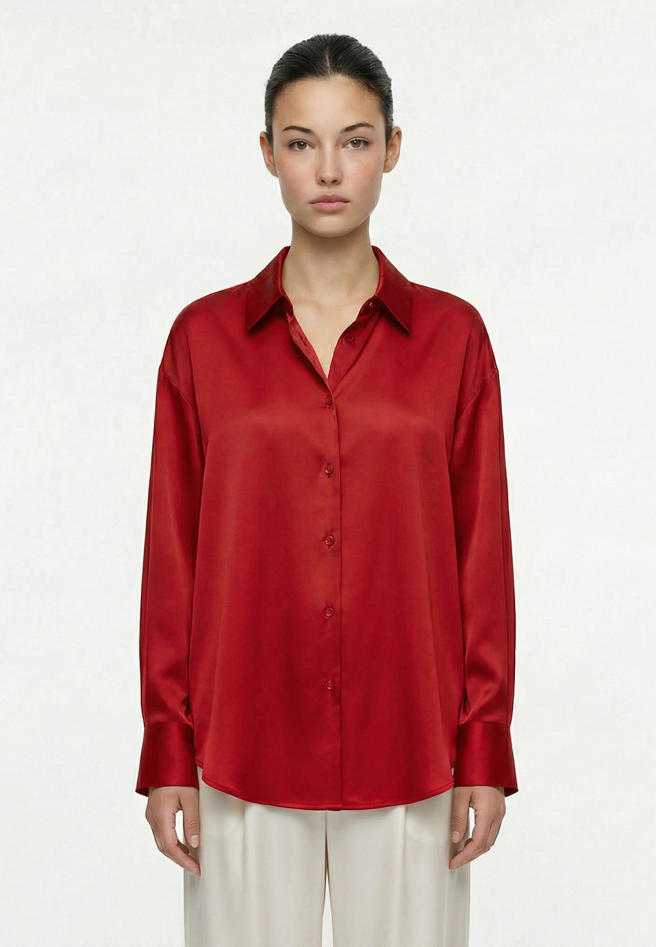 Рубашка из сатина с завязками