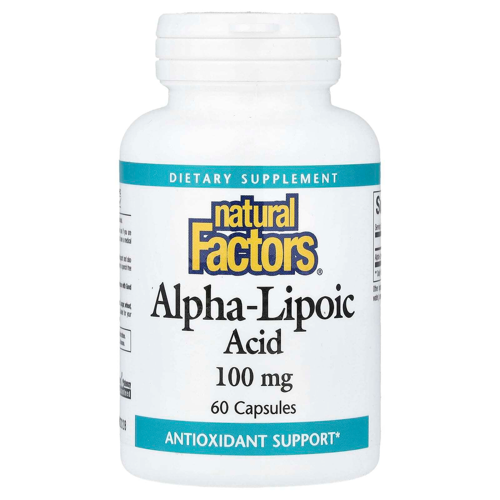 Natural Factors, альфа-липоевая кислота, 100 мг, 60 капсул