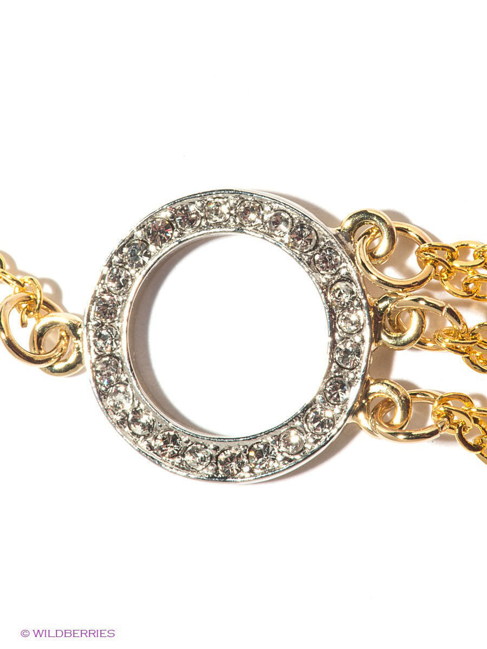 "Эрмана" колье в золотом покрытии из коллекции "Алмазный фонд" от Jenavi с замком карабин