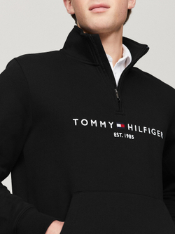 Свитшот Tommy Hilfiger Tommy Logo Quater-Zip Black