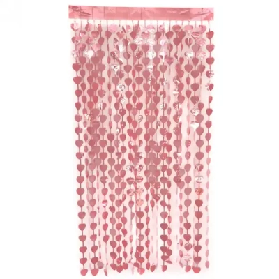 Занавес фольгированный «Сердце» ш1м, в2м (матовый), розовое золото