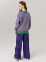 Школьные широкие брюки для девочки AT726-2 сиреневый