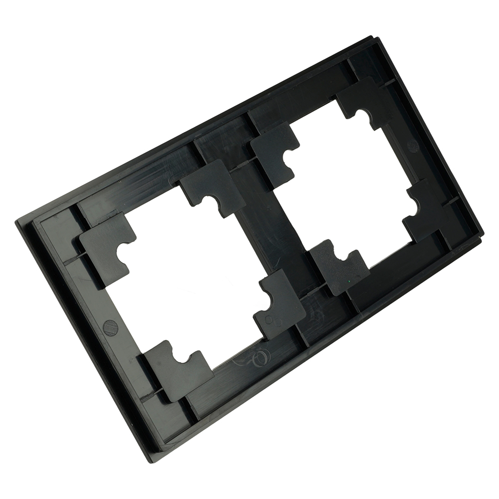 Рамка 2-местная, металл, STEKKER MFR00-7002-05, серия Катрин, черный 50016