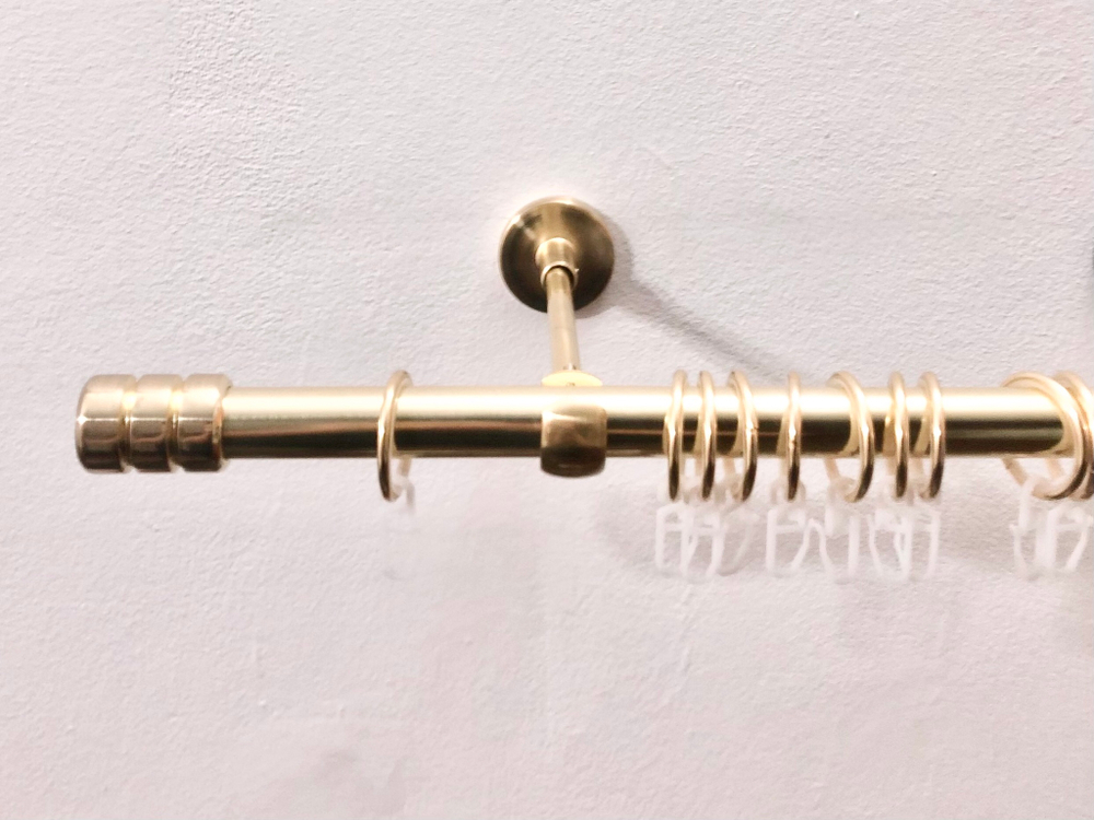 Карниз кованый для штор "Ост Цилиндр-II" d20 мм однорядный, цвет латунь