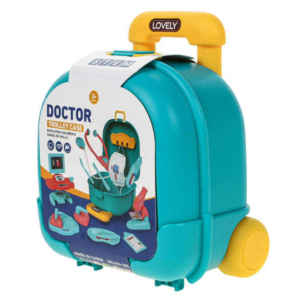 Набор доктора, чемодан на колесах с ручкой, 616-185