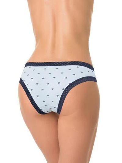 Трусы-слипы с принтом в виде сердец (Размер: S) (Цвет: голубой)