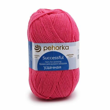 Пряжа Пехорка "Удачная" 50% шерсть, 50% акрил 5х100г/250м 11 Яр.розовый