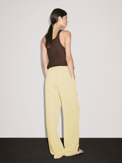 Massimo Dutti Костюмные брюки с защипами, лимонно-желтый