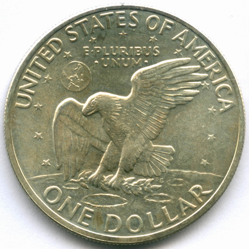 1 доллар 1971 (S). США AU (Лунный). Серебро