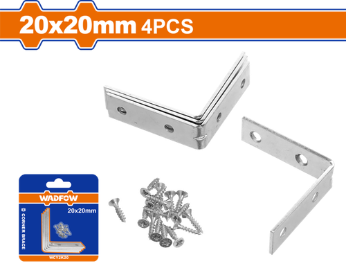 Уголок мебельный 20х20 мм, 4 шт (12/144) WADFOW WCY2K20