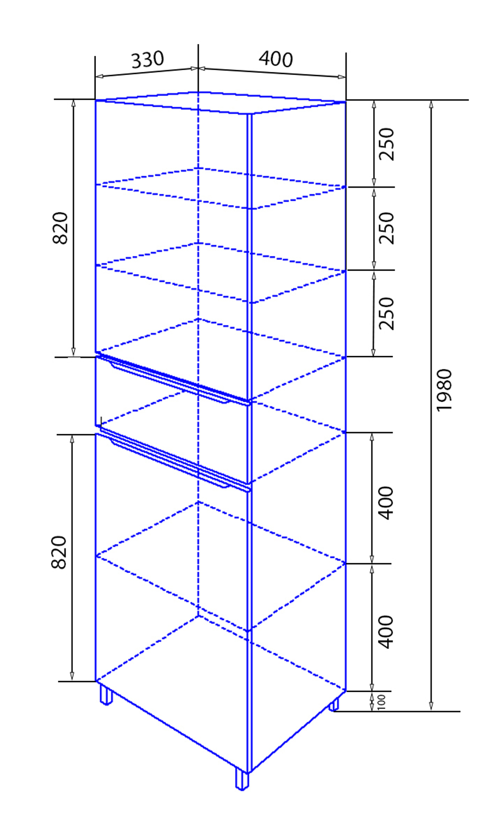 Пенал LOTOS 40 (40*198*33) прав напольный