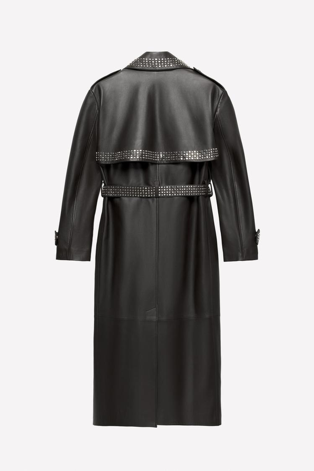 ZARA X LUDOVIC DE SAINT SERNIN ТРЕНЧ С КОЖАНЫМИ ВСТАВКАМИ, ТЕМНО-КОРИЧНЕВЫЙ