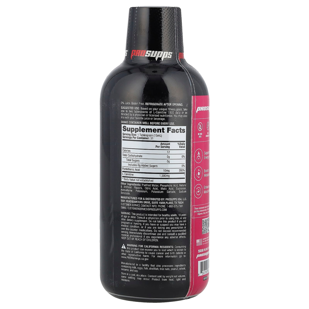 ProSupps, L-карнитин 1500, ягодный вкус, 1500 мг, 473 мл (16 жидк. унций)
