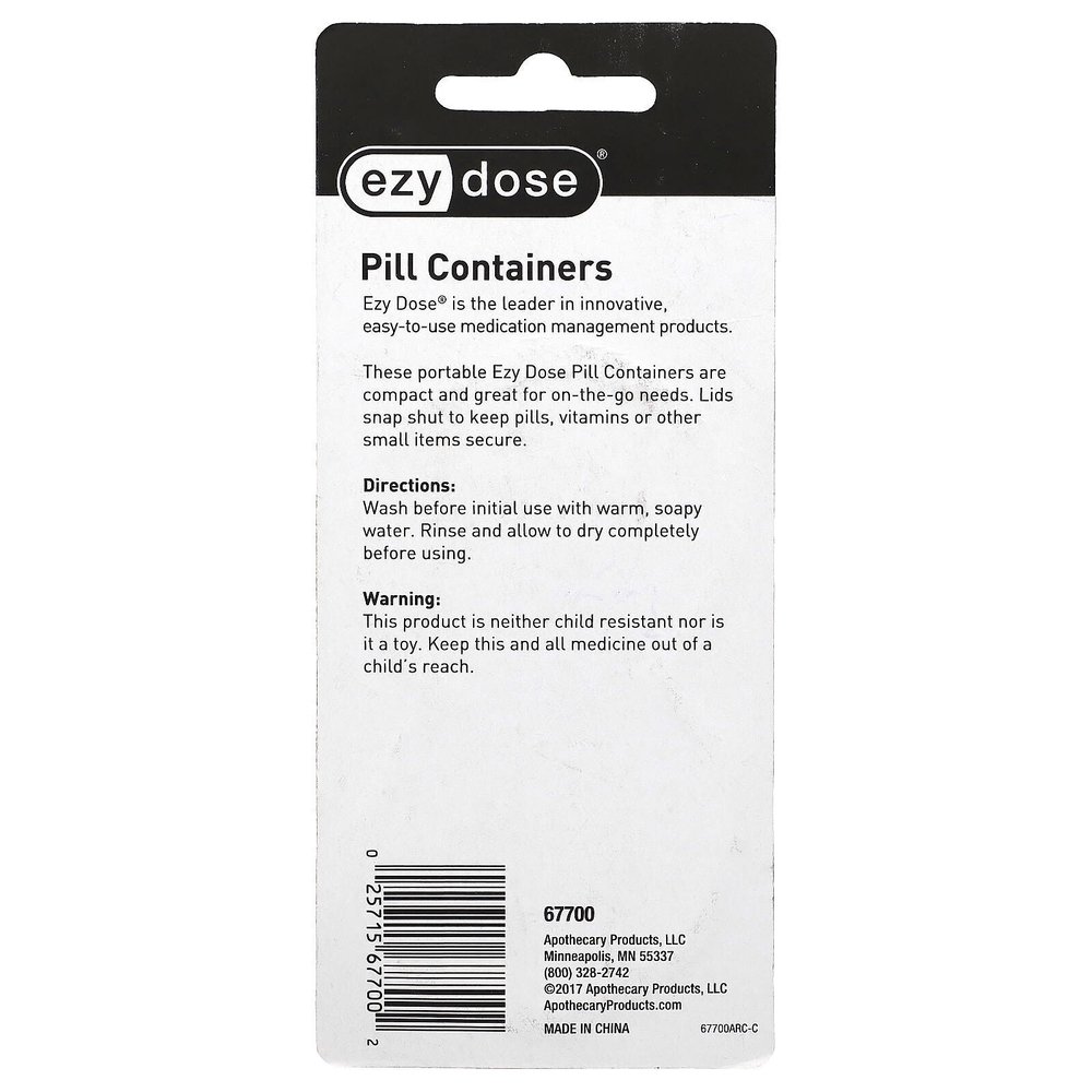 Ezy Dose, контейнеры для таблеток, 2 шт.