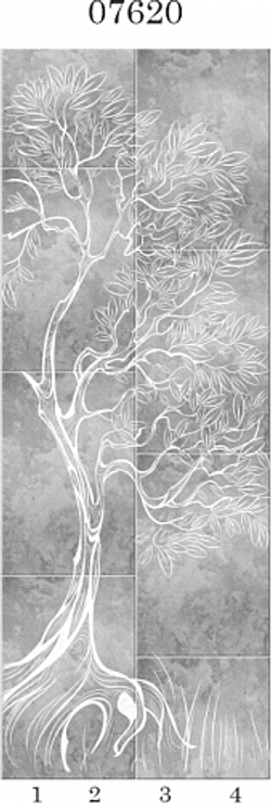 Панель ПВХ фотопечать 3D Panda Отражение 2700х250 мм