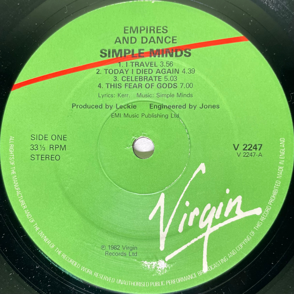 Simple Minds ‎– Empires And Dance (Англия 1982г.)