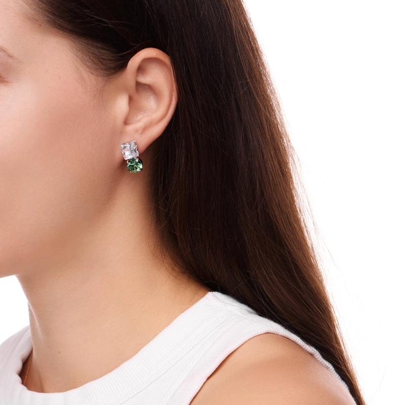 Серьги Геометрический Кристалл – Зеленые