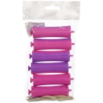 Бигуди пластмассовые-коклюшки 6шт, d=25мм (фиолетовый-фуксия)