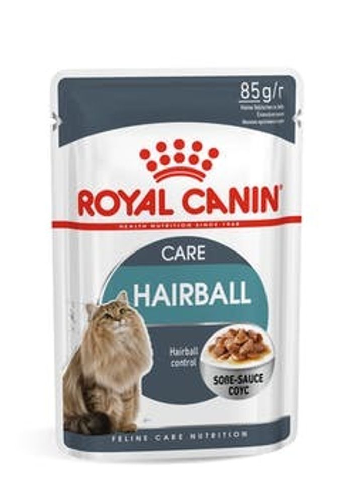 Влажный корм Royal Canin Hairball Care для выводе шерсти у взрослых кошек, в соусе, 85 г Влажный корм Royal Canin Hairball Care для выводе шерсти у взрослых кошек, в соусе, 85 г