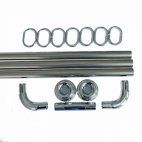 Карниз САНАКС угловой ХРОМ 90*90*90 10009