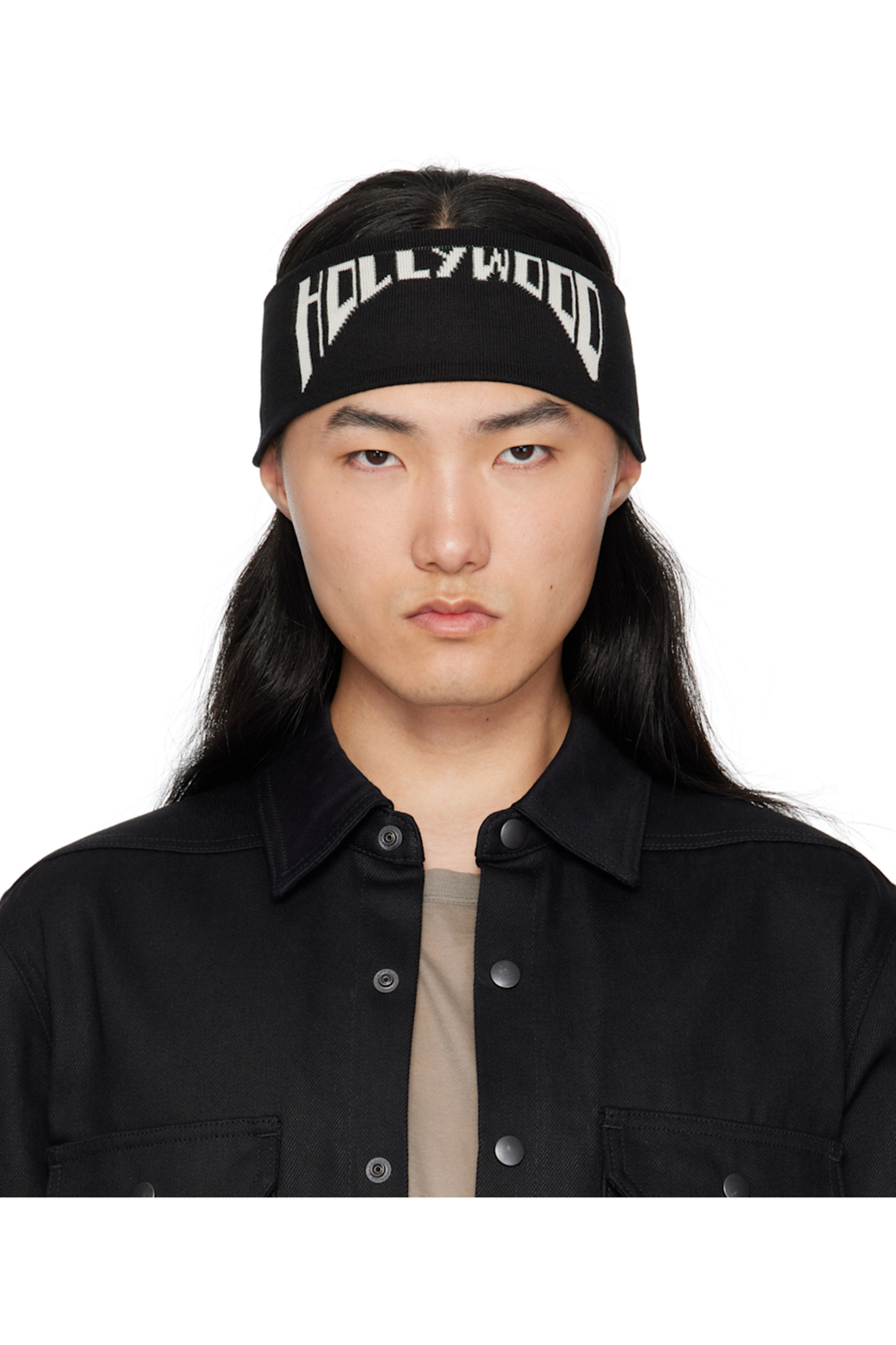 RICK OWENS DRKSHDW ПОВЯЗКА НА ГОЛОВУ С ЛОГОТИПОМ ЧЕРНАЯ HOLLYWOOD