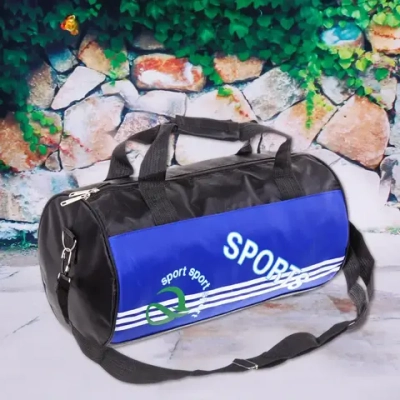 Сумка спортивная «Sports Time», полосы, синий принт, 40*22*16см