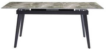 Стол PALERMO 140 керамич столешница italy grey gloss, основание металл черный