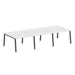 Metal System Рабочая станция на 6 мест на А-образном м/к БА.СМ-6.2 Белый/Металл Антрацит 3600*1475*7